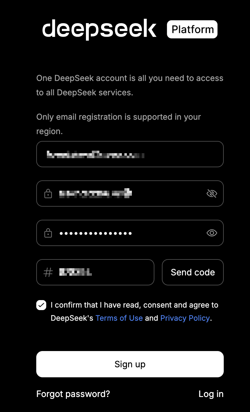 deepseek signup