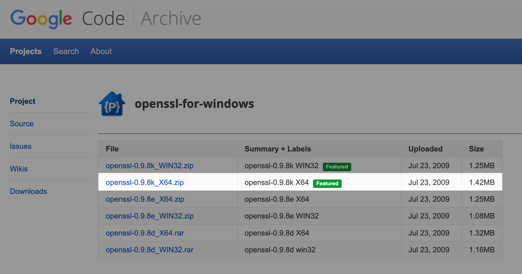 Download openssl