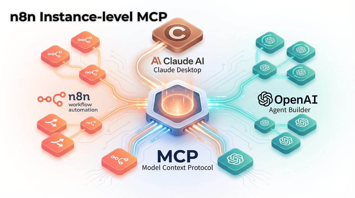 n8n Instance-level, Claude Desktop MCP, OpenAI Agent Builder